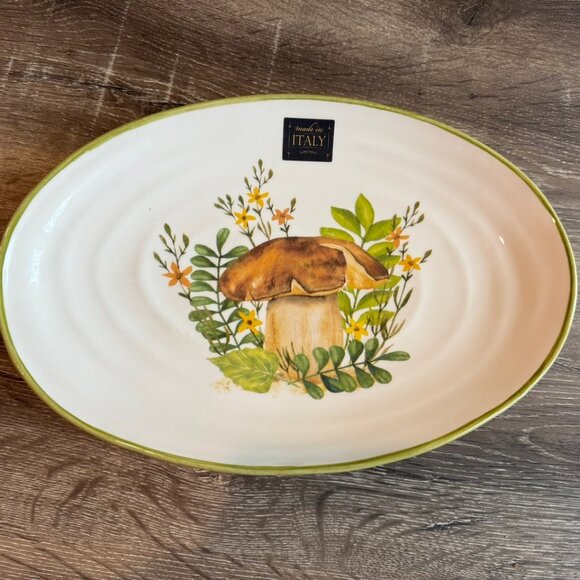 Ceramica Cuore Mushroom Oval Platter, Made Italy. - Picture 1 of 8